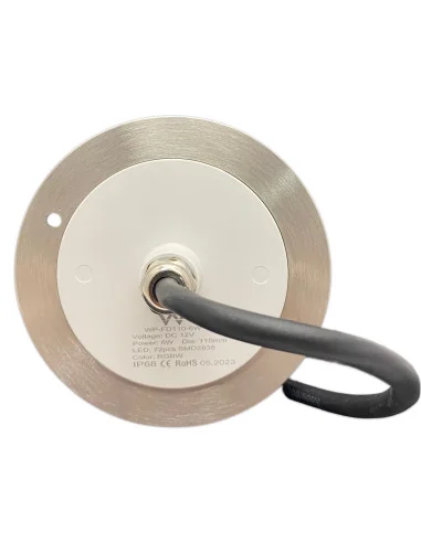 Foco LED RGB Piscina Ø11 cm 6W 4 Hilos | Acero Inoxidable