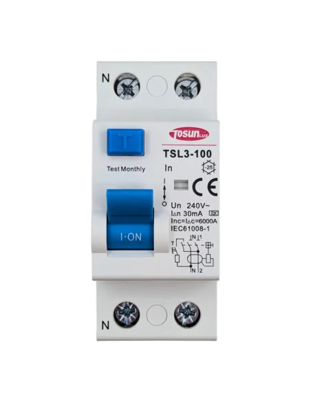 Interruptor Diferencial 80-100A Monofasico 1P+N 30mA 6KA tipo A