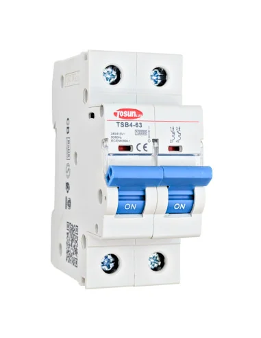 Disyuntor Miniatura 2P TSB4-63 Tosun | Protección 6/10kA