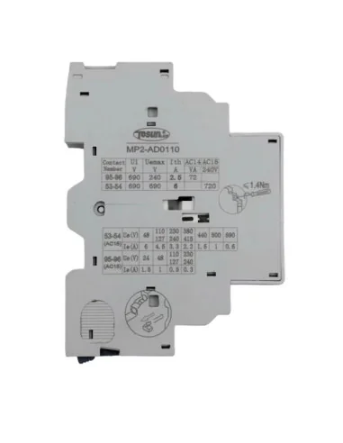 Contacto Auxiliar Lateral AD0110 para Guardamotor MP2 Tosunlux