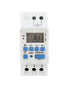 Interruptor Horario Digital THC-15A | 230V 16A 8 Programas DIN