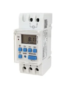 Interruptor Horario Digital THC-15A | 230V 16A 8 Programas DIN 2
