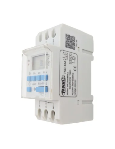 Interruptor Horario Digital THC-15A | 230V 16A 8 Programas DIN