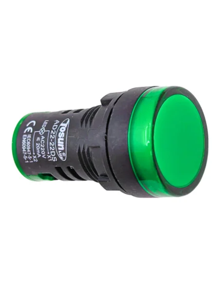 Indicador Luminoso LED Verde instalación en panel