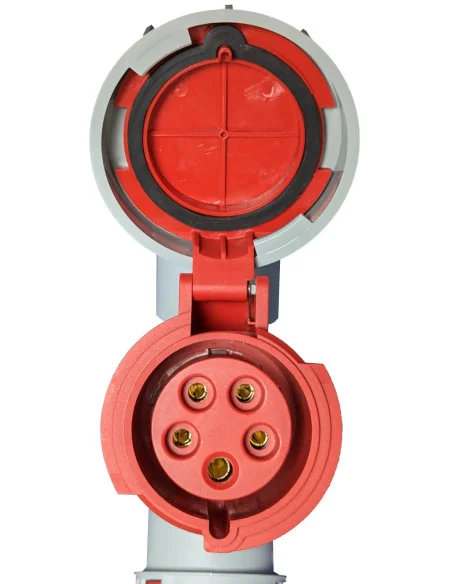 Adaptador Industrial 3P+N+T 1 clavija / 3 bases