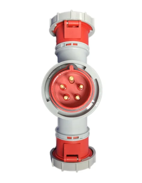 Adaptador Industrial 3P+N+T 1 clavija / 3 bases