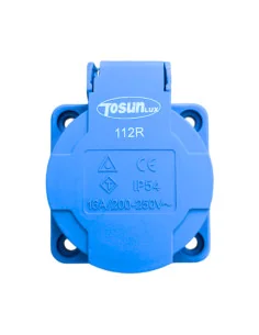 Enchufe Schuko Empotrable Azul | Monofásico 2